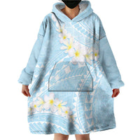Polynesian Vintage Floral Wearable Blanket Hoodie Azure Motifs LT7 - Polynesian Pride