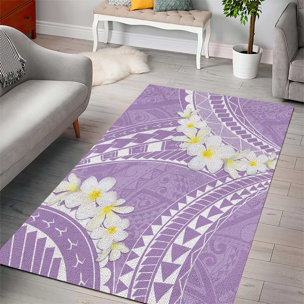 Polynesian Vintage Floral Area Rug Lavender Motifs - Polynesian Pride
