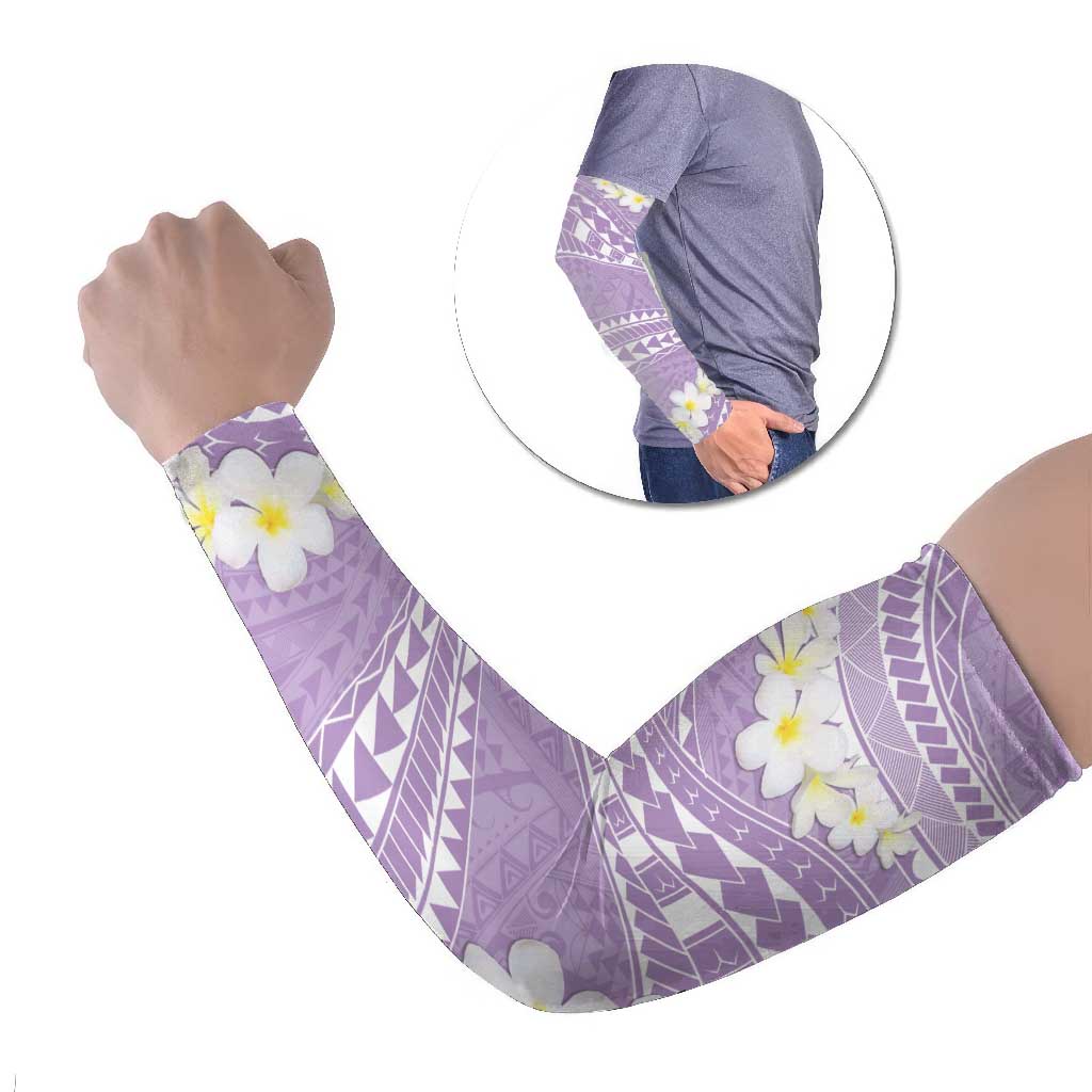 Polynesian Vintage Floral Arm Sleeves Lavender Motifs - Polynesian Pride