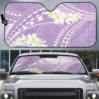 Polynesian Vintage Floral Auto Sun Shade Lavender Motifs - Polynesian Pride