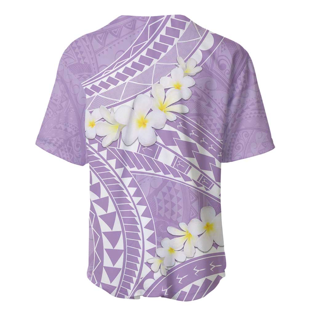 Polynesian Vintage Floral Baseball Jersey Lavender Motifs - Polynesian Pride