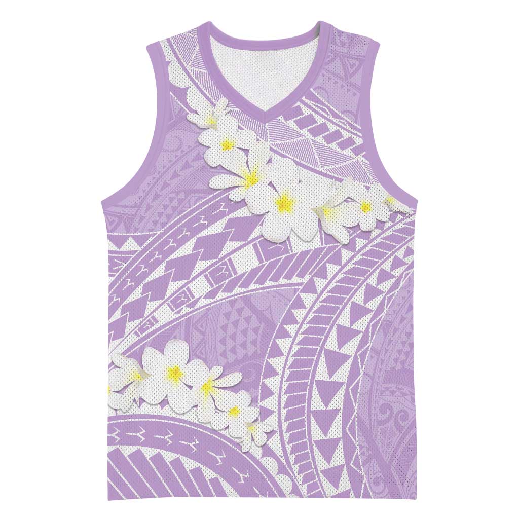Polynesian Vintage Floral Basketball Jersey Lavender Motifs LT7 Unisex Lavender - Polynesian Pride