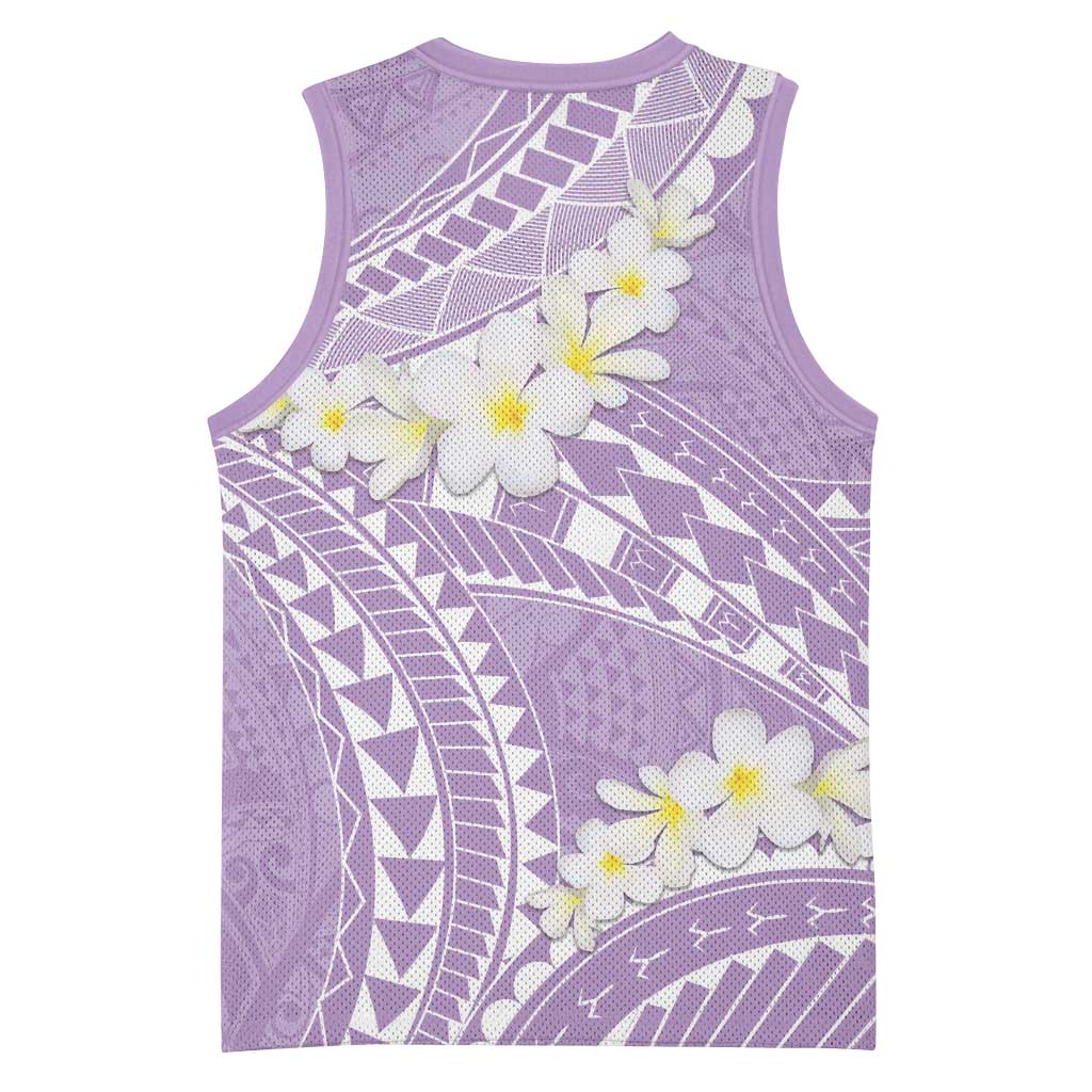 Polynesian Vintage Floral Basketball Jersey Lavender Motifs LT7 - Polynesian Pride
