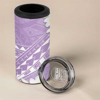 Polynesian Vintage Floral 4 in 1 Can Cooler Tumbler Lavender Motifs LT7 - Polynesian Pride