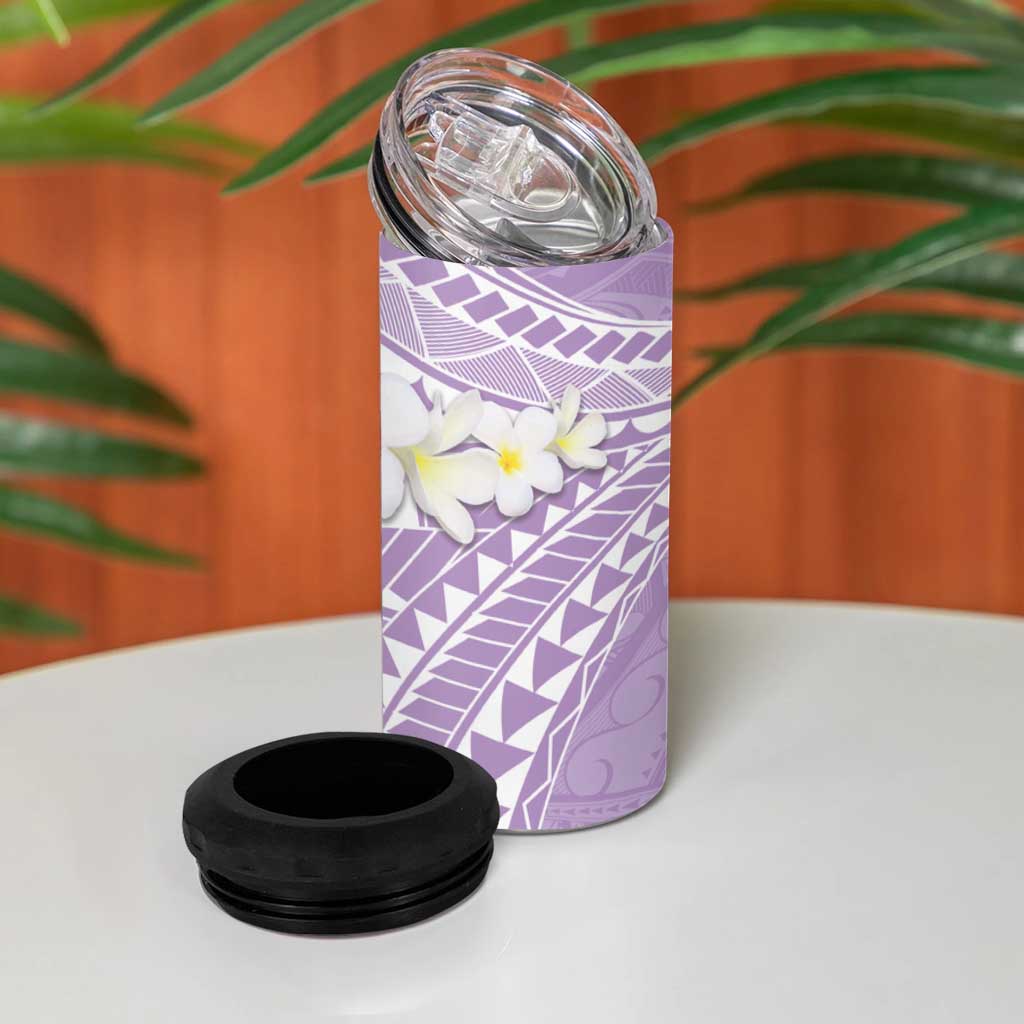 Polynesian Vintage Floral 4 in 1 Can Cooler Tumbler Lavender Motifs LT7 - Polynesian Pride
