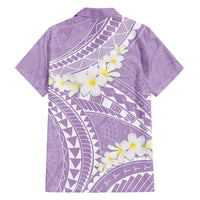 Polynesian Vintage Floral Family Matching Off Shoulder Maxi Dress and Hawaiian Shirt Lavender Motifs LT7 - Polynesian Pride
