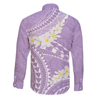Polynesian Vintage Floral Family Matching Off Shoulder Short Dress and Hawaiian Shirt Lavender Motifs - Polynesian Pride