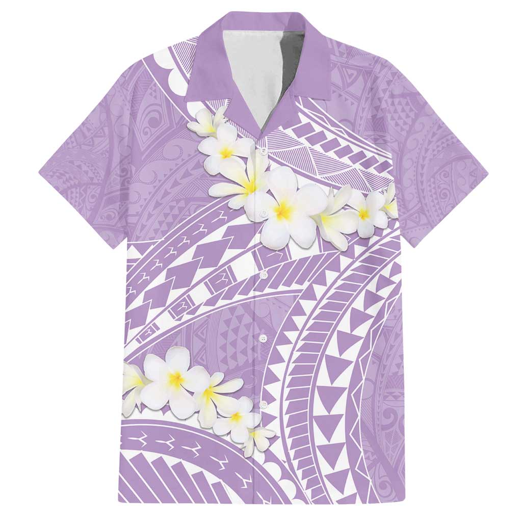 Polynesian Vintage Floral Family Matching Puletasi and Hawaiian Shirt Lavender Motifs LT7 Dad's Shirt - Short Sleeve Lavender - Polynesian Pride