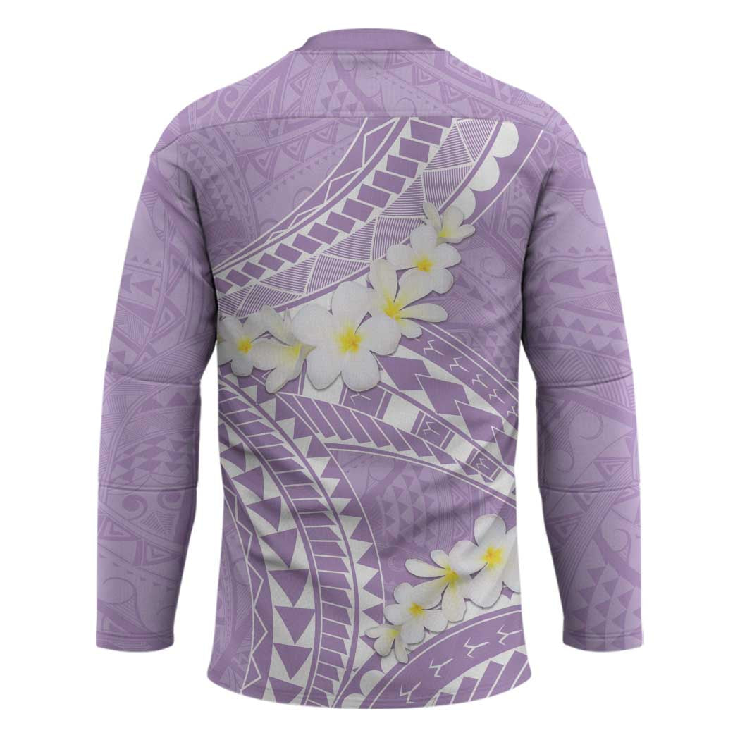 Polynesian Vintage Floral Hockey Jersey Lavender Motifs LT7 - Polynesian Pride
