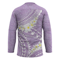 Polynesian Vintage Floral Hockey Jersey Lavender Motifs LT7 - Polynesian Pride