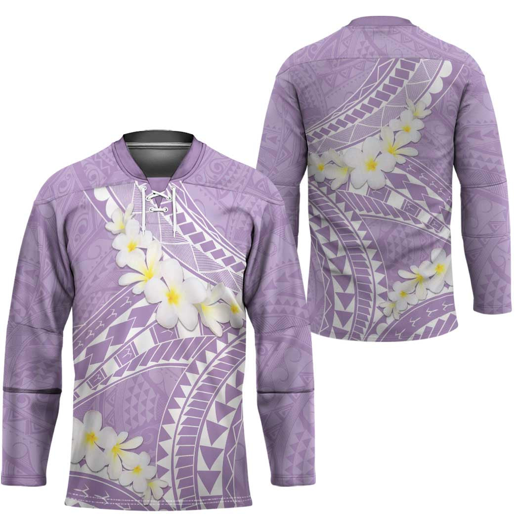 Polynesian Vintage Floral Hockey Jersey Lavender Motifs LT7 - Polynesian Pride
