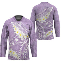 Polynesian Vintage Floral Hockey Jersey Lavender Motifs LT7 - Polynesian Pride