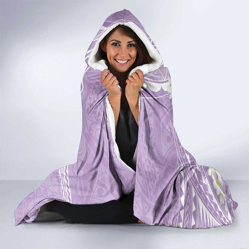 Polynesian Vintage Floral Hooded Blanket Lavender Motifs LT7 - Polynesian Pride