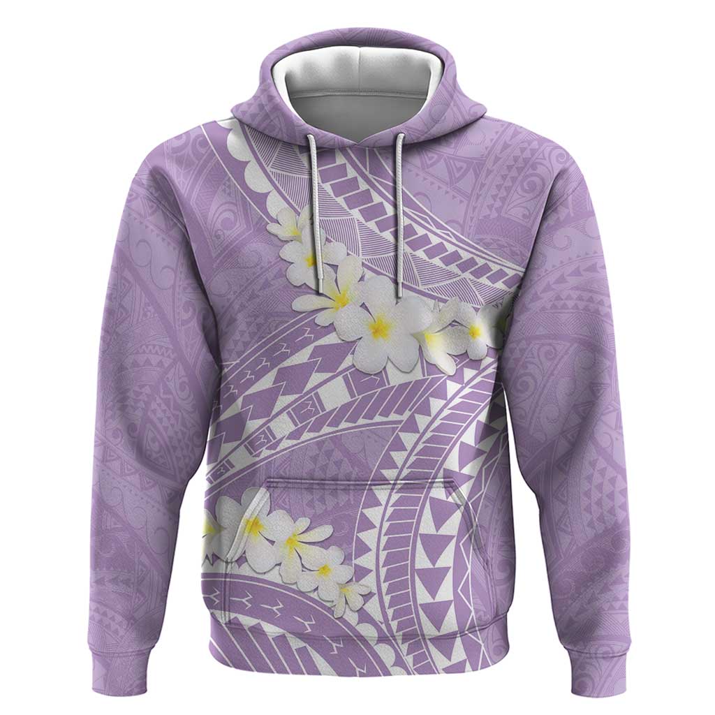 Polynesian Vintage Floral Hoodie Lavender Motifs - Polynesian Pride