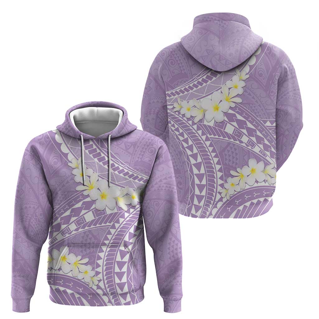 Polynesian Vintage Floral Hoodie Lavender Motifs - Polynesian Pride