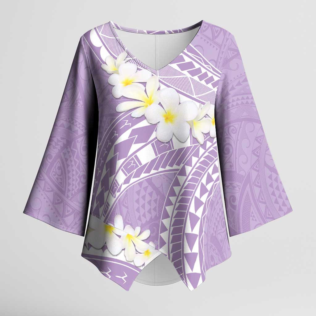Polynesian Vintage Floral Kimono Sleeve Blouse Lavender Motifs LT7 Female Lavender - Polynesian Pride