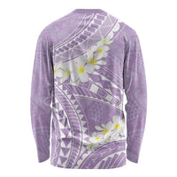 Polynesian Vintage Floral Long Sleeve Shirt Lavender Motifs LT7 - Polynesian Pride