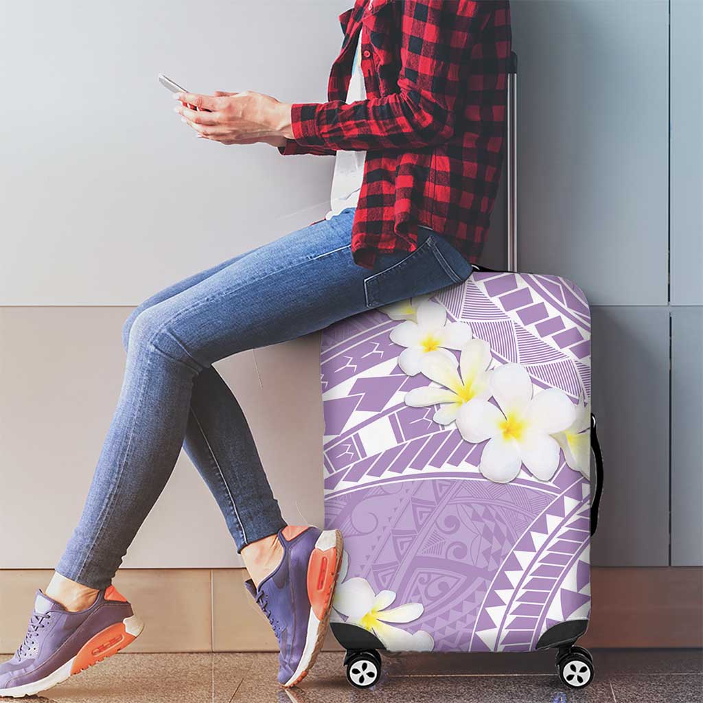 Polynesian Vintage Floral Luggage Cover Lavender Motifs - Polynesian Pride