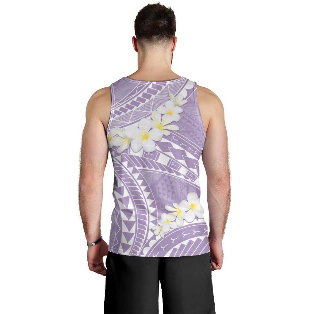 Polynesian Vintage Floral Men Tank Top Lavender Motifs LT7 - Polynesian Pride