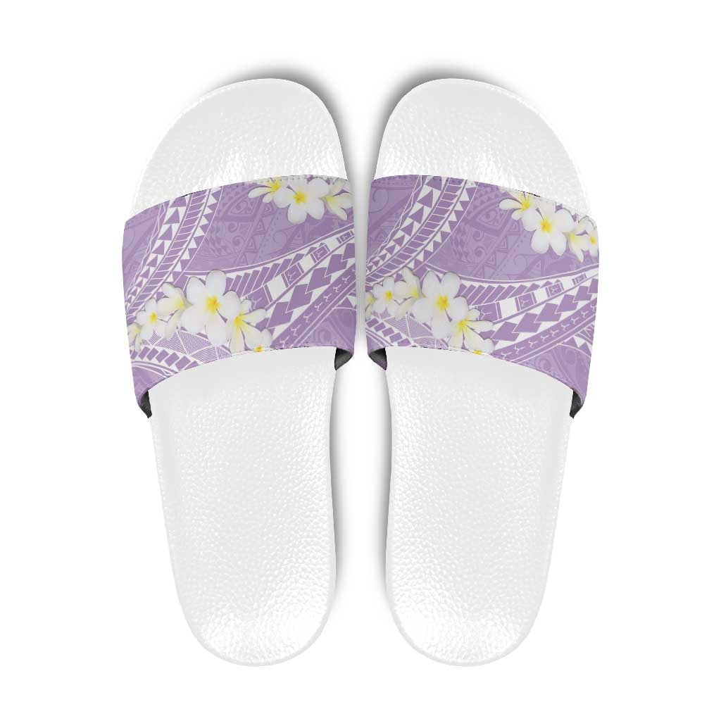 Polynesian Vintage Floral Slide Sandals Lavender Motifs - Polynesian Pride