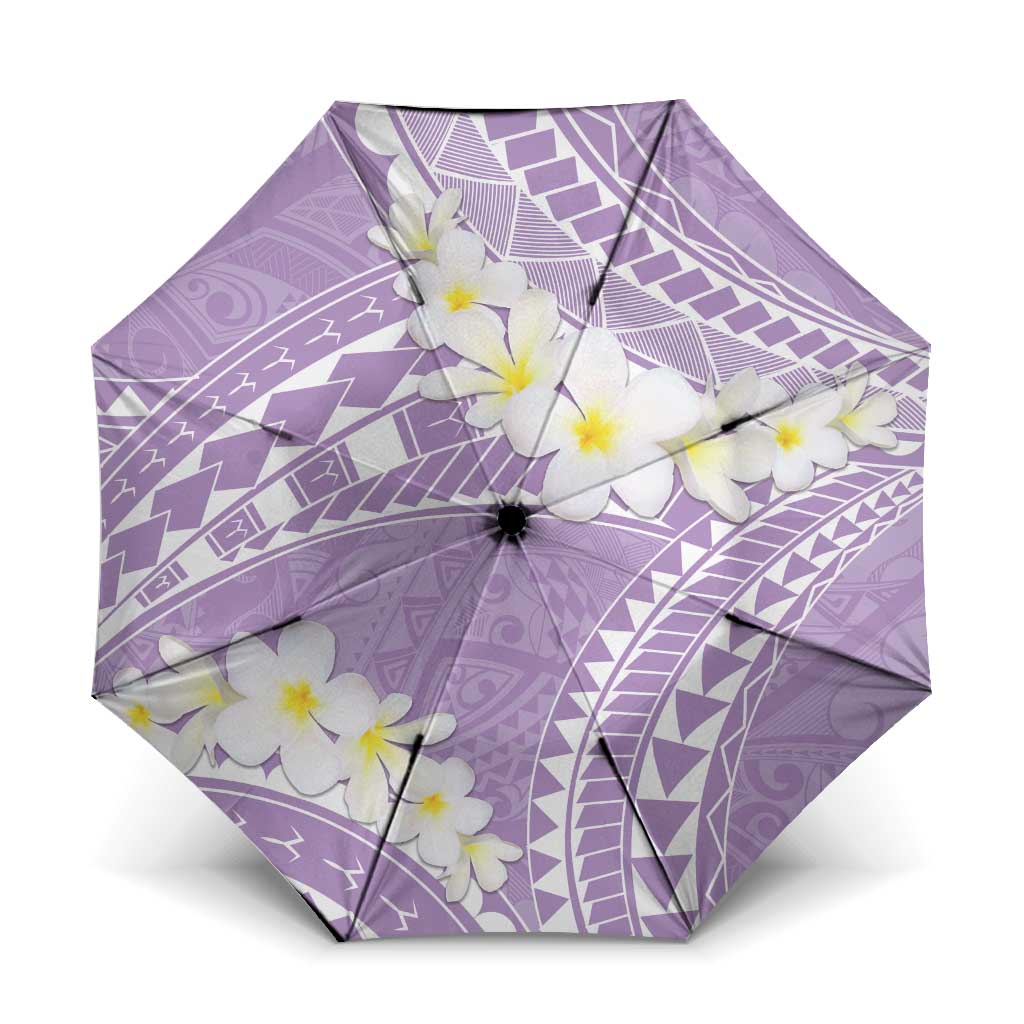 Polynesian Vintage Floral Umbrella Lavender Motifs LT7 One Size Folded 11.42 inch Opened Diameter 37.4 inch Lavender - Polynesian Pride