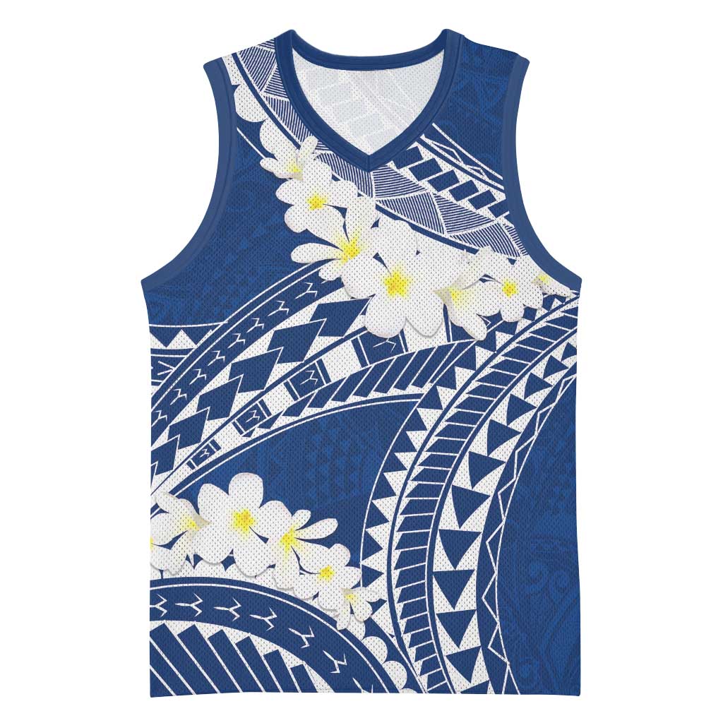 Polynesian Vintage Floral Basketball Jersey Navy Blue Motifs LT7 Unisex Navy Blue - Polynesian Pride