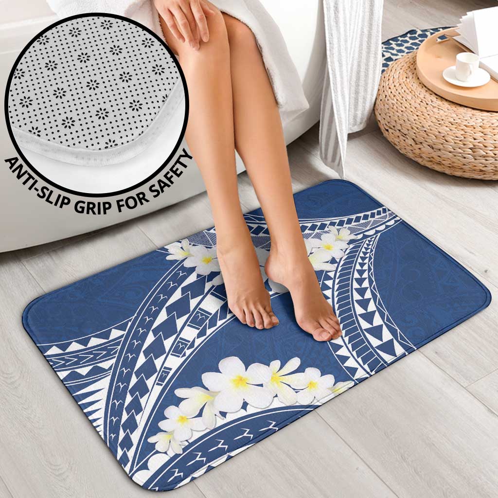 Polynesian Vintage Floral Bathroom Set Navy Blue Motifs - Polynesian Pride