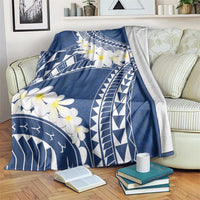 Polynesian Vintage Floral Blanket Navy Blue Motifs - Polynesian Pride