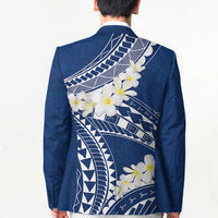 Polynesian Vintage Floral Blazer Navy Blue Motifs - Polynesian Pride