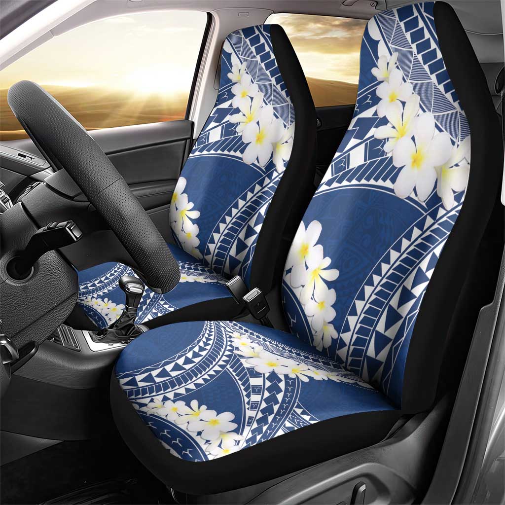 Polynesian Vintage Floral Car Seat Cover Navy Blue Motifs - Polynesian Pride