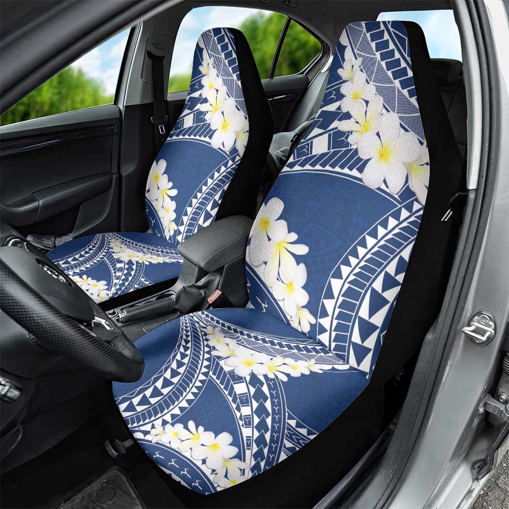 Polynesian Vintage Floral Car Seat Cover Navy Blue Motifs - Polynesian Pride