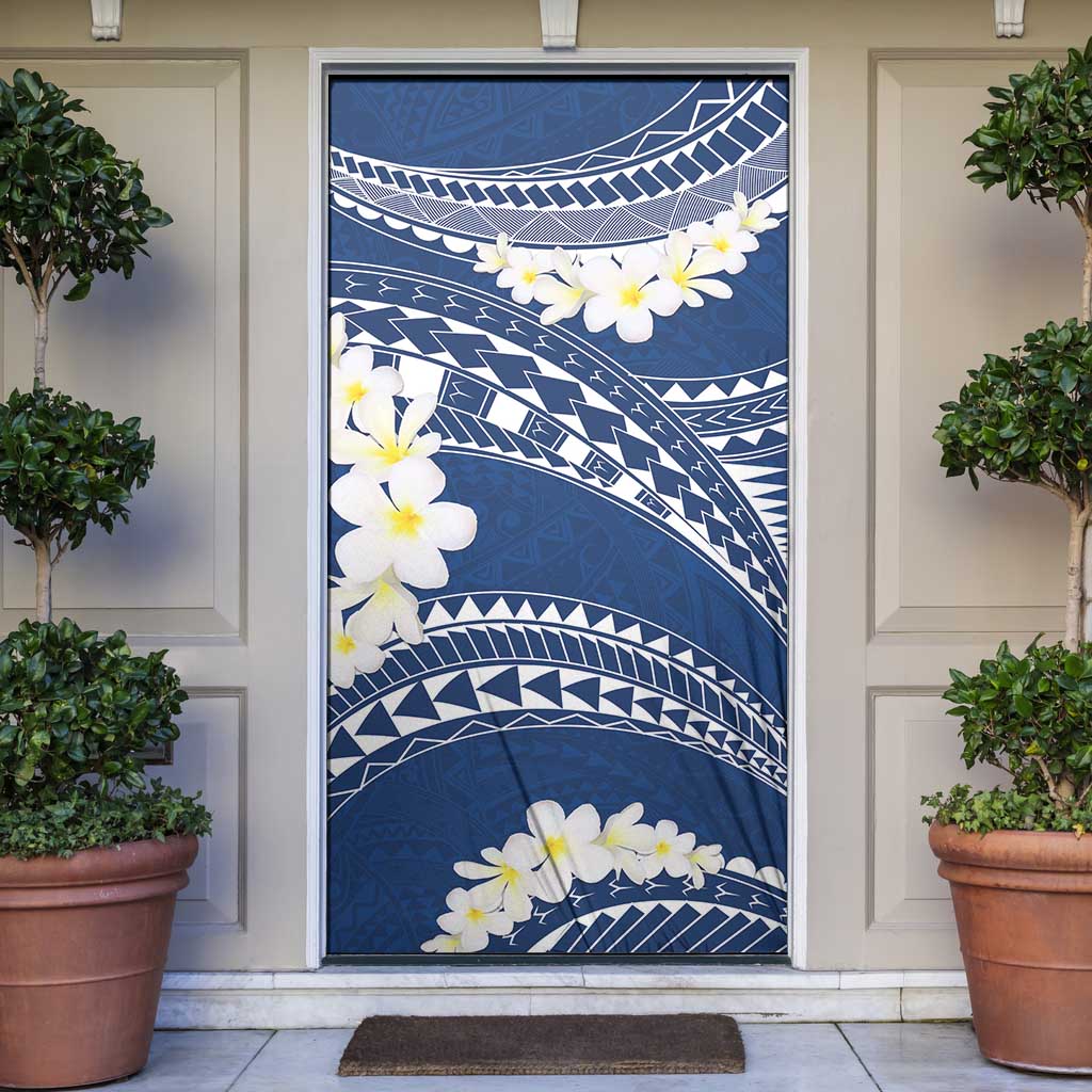 Polynesian Vintage Floral Door Cover Navy Blue Motifs LT7 Navy Blue - Polynesian Pride