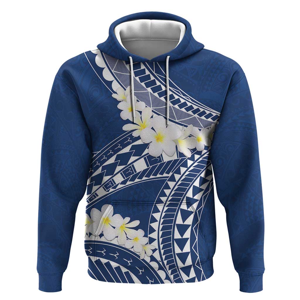 Polynesian Vintage Floral Hoodie Navy Blue Motifs - Polynesian Pride
