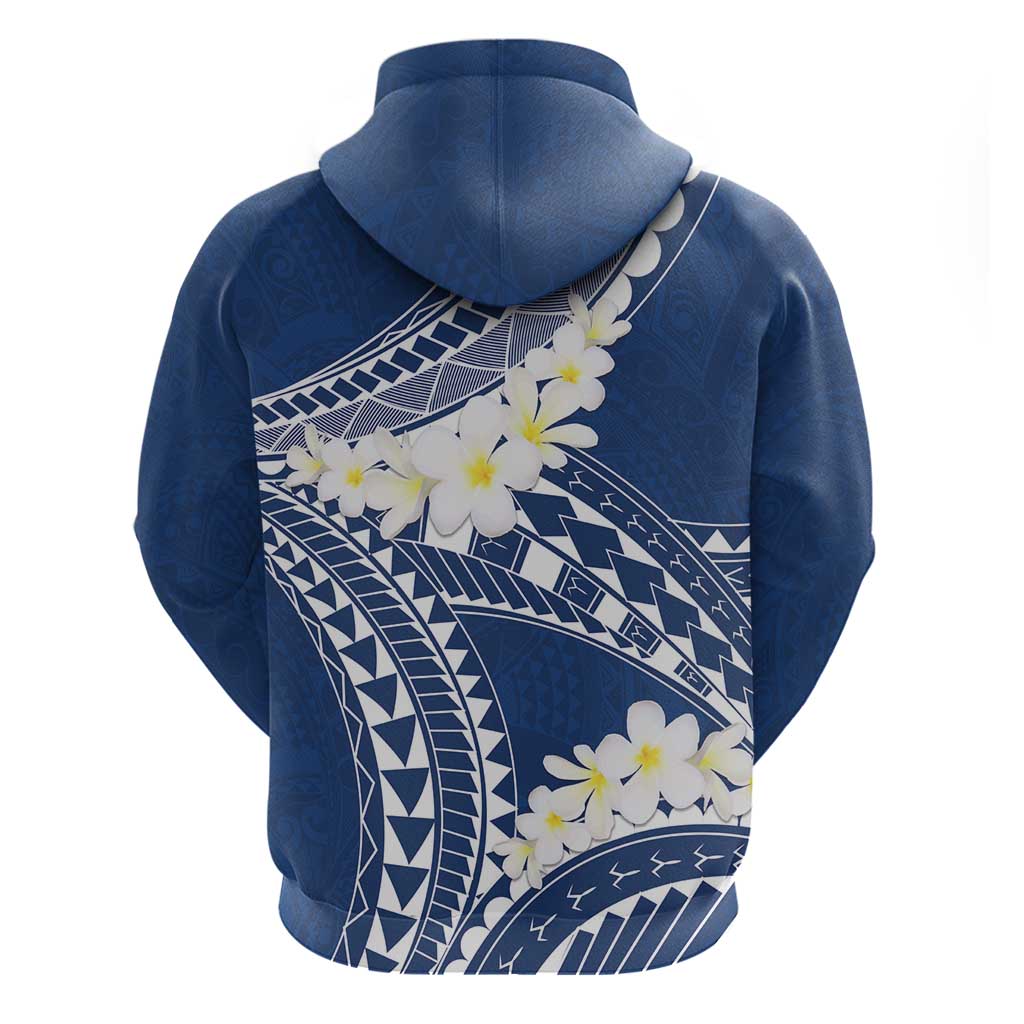 Polynesian Vintage Floral Hoodie Navy Blue Motifs - Polynesian Pride