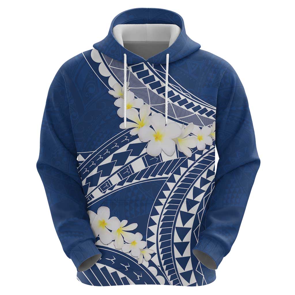 Polynesian Vintage Floral Hoodie Navy Blue Motifs - Polynesian Pride