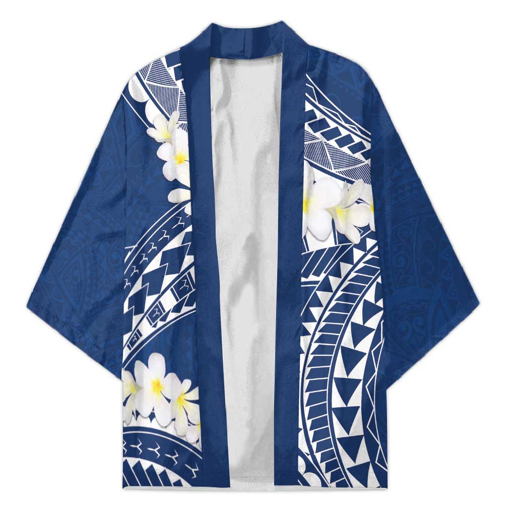 Polynesian Vintage Floral Kimono Navy Blue Motifs LT7 Unisex Navy Blue - Polynesian Pride