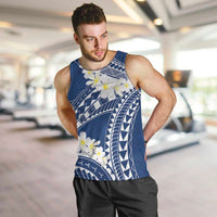Polynesian Vintage Floral Men Tank Top Navy Blue Motifs LT7 Navy Blue - Polynesian Pride