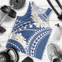 Polynesian Vintage Floral Men Tank Top Navy Blue Motifs LT7 - Polynesian Pride