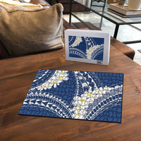 Polynesian Vintage Floral Puzzle Navy Blue Motifs - Polynesian Pride
