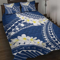 Polynesian Vintage Floral Quilt Bed Set Navy Blue Motifs - Polynesian Pride