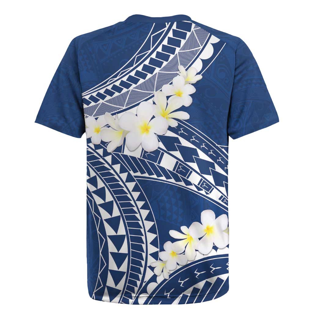 Polynesian Vintage Floral Rugby Jersey Navy Blue Motifs LT7 - Polynesian Pride