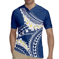Polynesian Vintage Floral Rugby Jersey Navy Blue Motifs LT7 - Polynesian Pride
