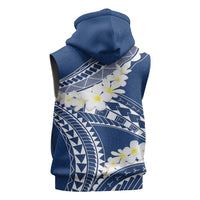 Polynesian Vintage Floral Sleeveless Hoodie Navy Blue Motifs LT7 - Polynesian Pride