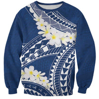 Polynesian Vintage Floral Sweatshirt Navy Blue Motifs LT7 Unisex Navy Blue - Polynesian Pride