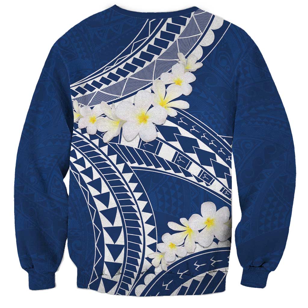 Polynesian Vintage Floral Sweatshirt Navy Blue Motifs LT7 - Polynesian Pride