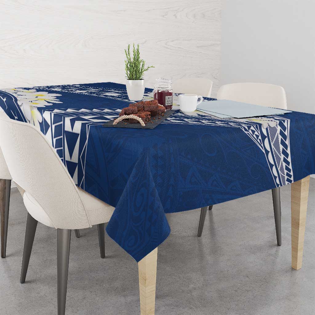 Polynesian Vintage Floral Tablecloth Navy Blue Motifs - Polynesian Pride