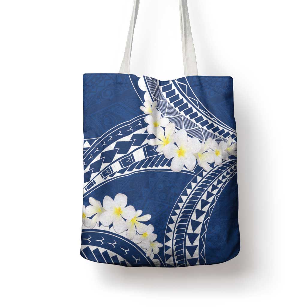 Polynesian Vintage Floral Tote Bag Navy Blue Motifs - Polynesian Pride