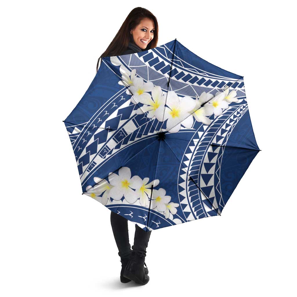Polynesian Vintage Floral Umbrella Navy Blue Motifs LT7 - Polynesian Pride