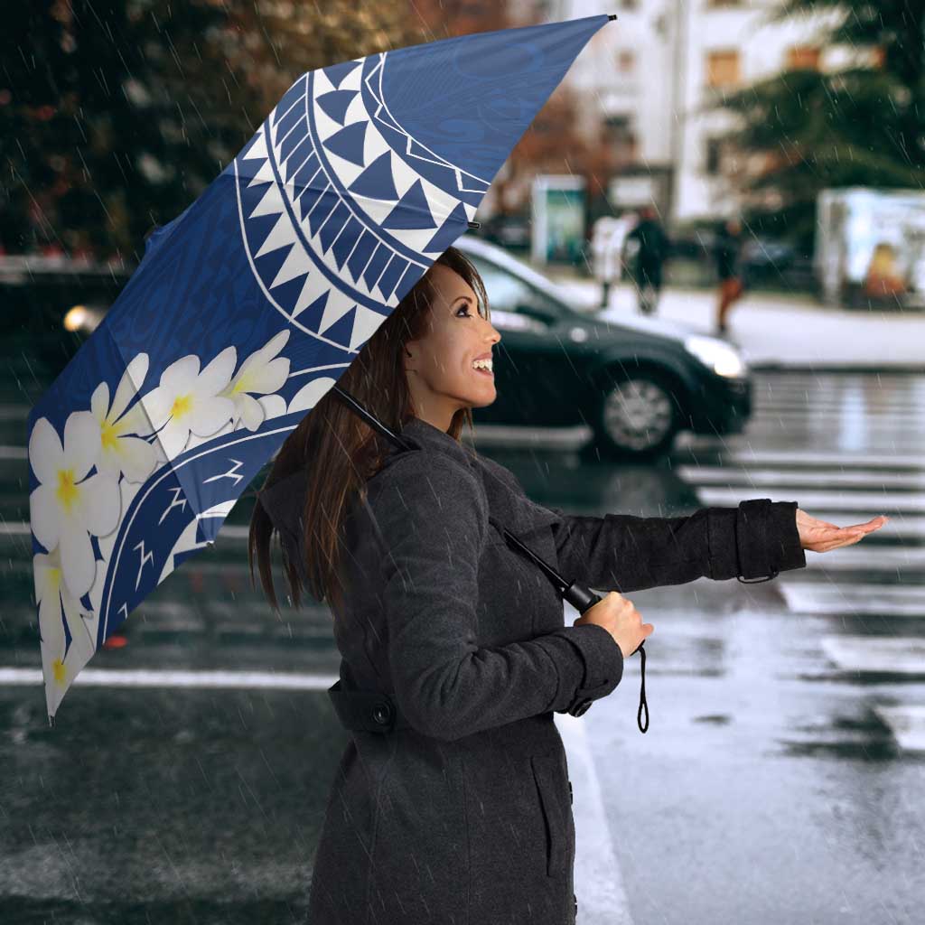 Polynesian Vintage Floral Umbrella Navy Blue Motifs LT7 - Polynesian Pride