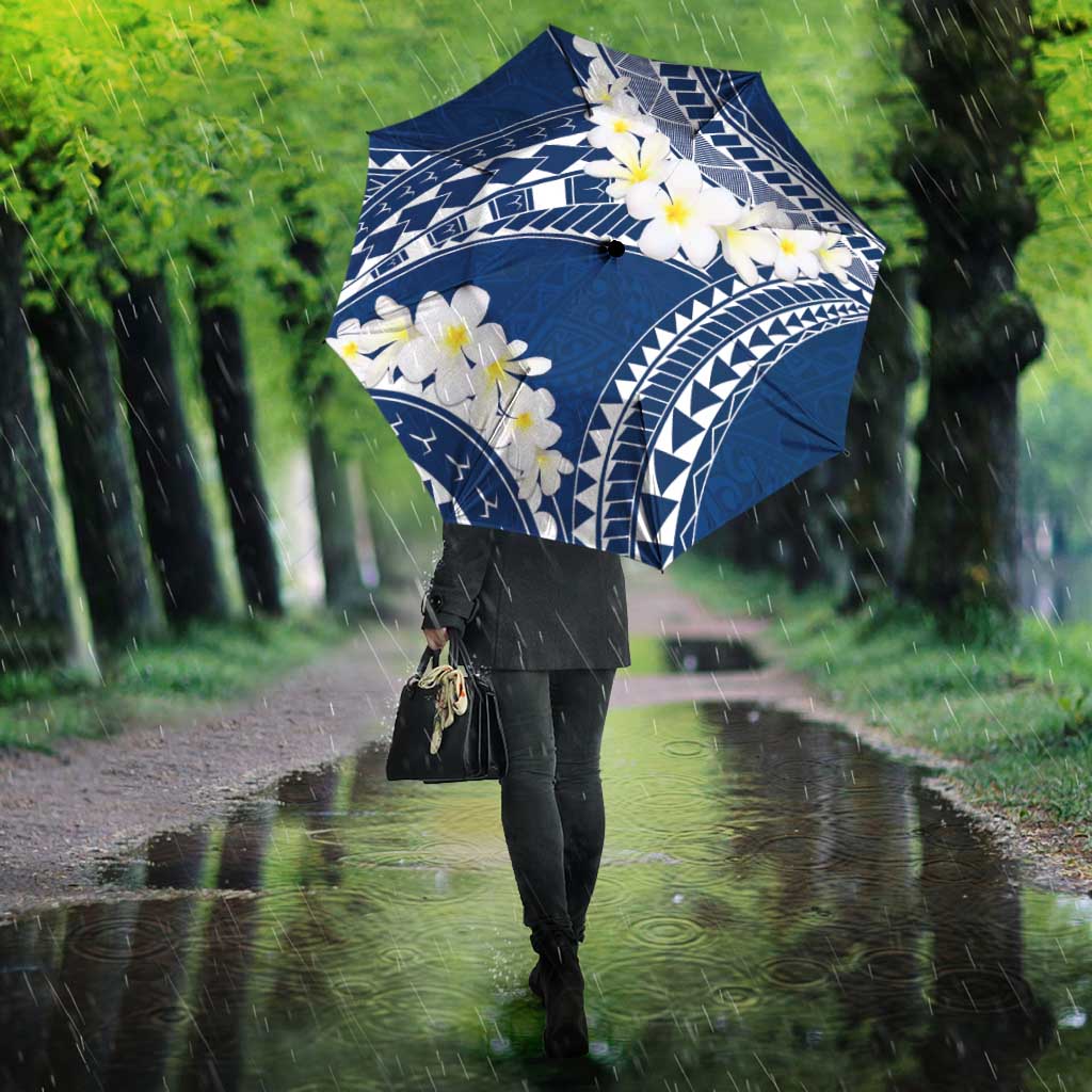 Polynesian Vintage Floral Umbrella Navy Blue Motifs LT7 - Polynesian Pride